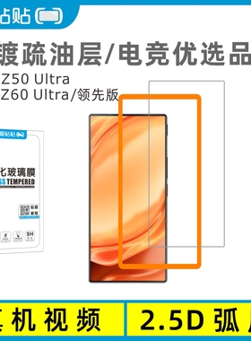 爱贴贴 适用努比亚z60ultra领先版钢化膜，非全屏覆盖保护膜，电镀防指纹玻璃nubia z50ultra无孔手机膜