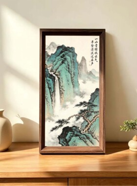 摆件装饰画书房客厅挂画长条