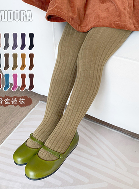 女童连裤袜儿童打底袜配裙子宝宝连体袜子婴儿绿色打底裤秋季袜裤