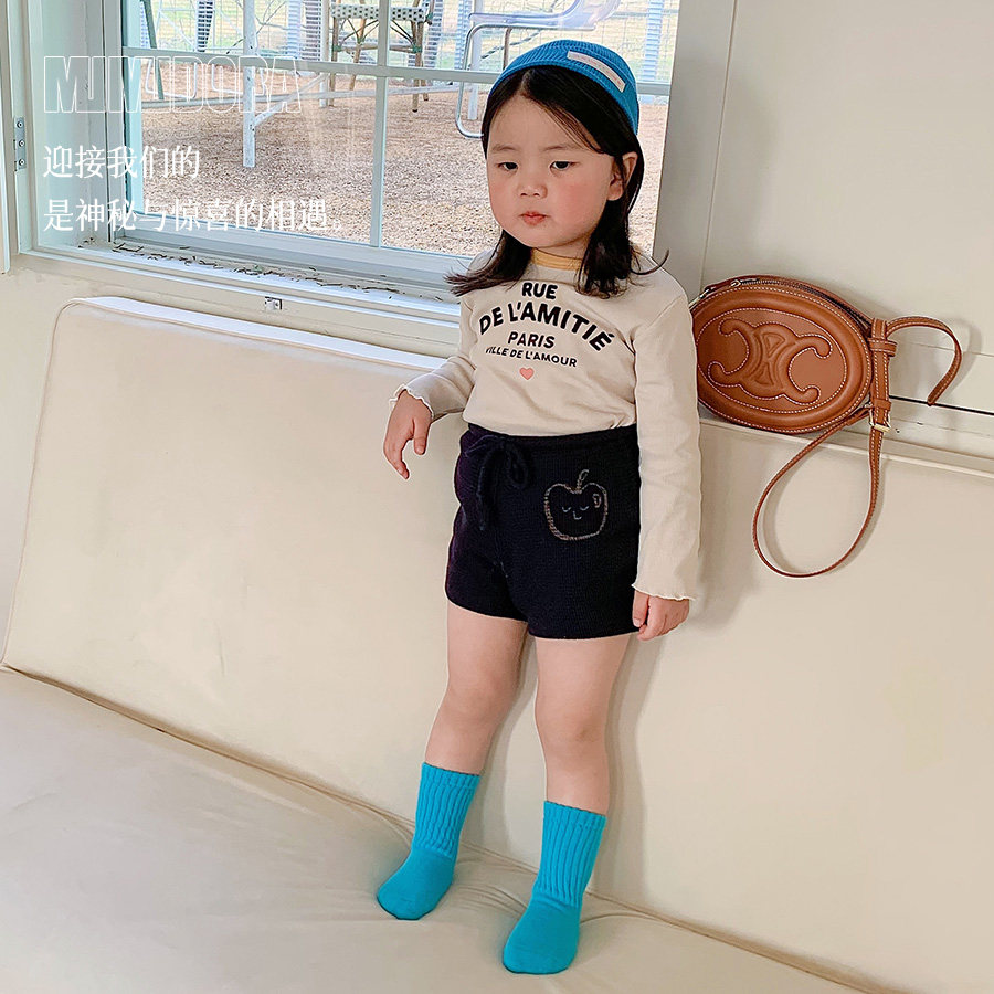 女童袜子儿童彩色春夏亮色婴儿荧光糖果色宝宝蓝色黄色绿色中筒袜