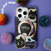 吐司猫咪苹果16壳原创iPhone15promax手机壳磁吸个性 插画卡通苹果13小众女 趣味适用苹果14pro磁吸壳磨砂新款