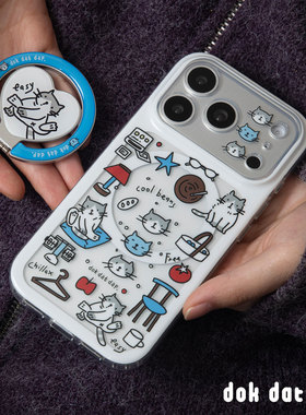 dokdatdap猫咪拼贴苹果iphone17promax手机壳磁吸可爱适用苹果16promax保护套全包苹果15pro手机壳卡通可爱