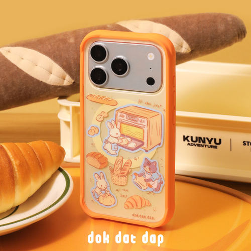 dokdatdap烘焙兔子液态款原创iPhone18pro手机壳个性适用苹果17pro磁吸手机壳可新款爱手绘卡通苹果小众设计