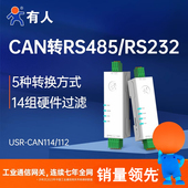 有人CAN转485 232模块网关协议转换器CAN总线转串口CAN114 CAN112