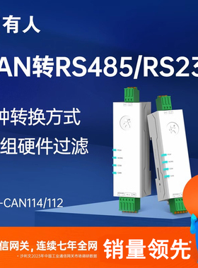 有人CAN转485/232模块网关协议转换器CAN总线转串口CAN114/CAN112