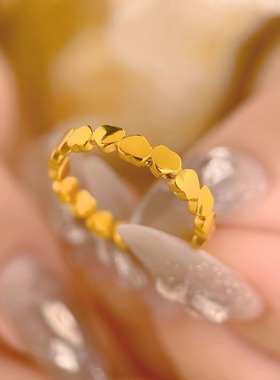 愿得伊人心满圈爱心手镯戒指镀金