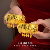 金猪手镯诸事圆满仿真黄金中式 结婚新娘三金首饰假黄金饰品