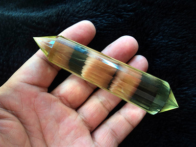 晶山角商城天然黄水晶柱24面双尖24棱柱110*24mm