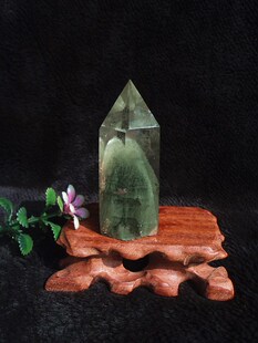 晶山角商城天然绿幽灵金字塔千层山水晶柱90×30mm净高65mm