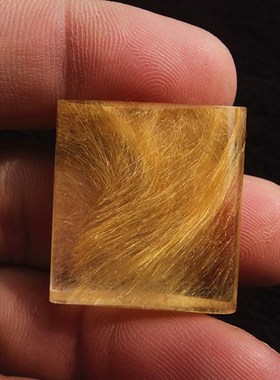 晶山角天然钛晶金发晶顺发无事牌吊坠挂件 28×26×11mm 15.8g