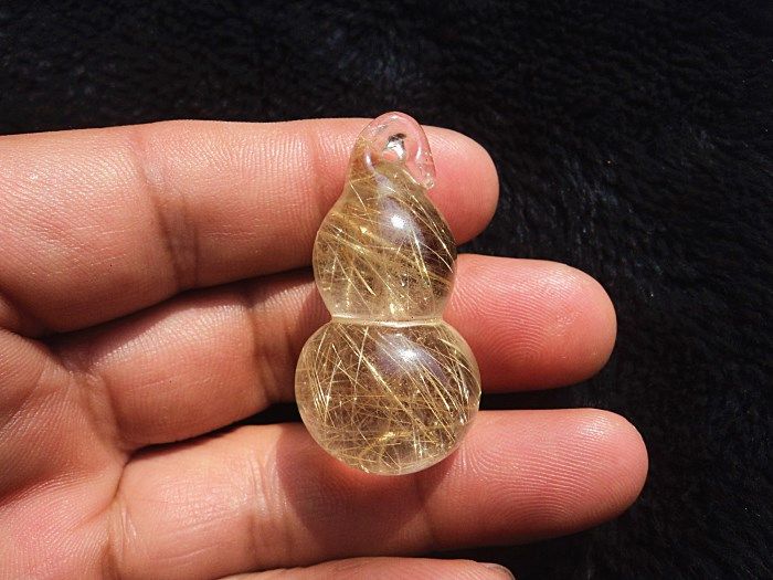 晶山角商城天然金发晶葫芦吊坠 钛晶招财葫芦43*23mm20.5g,饰品/流行首饰/时尚饰品新,颈饰,淘宝优惠券,粉丝福利购,淘宝优惠卷