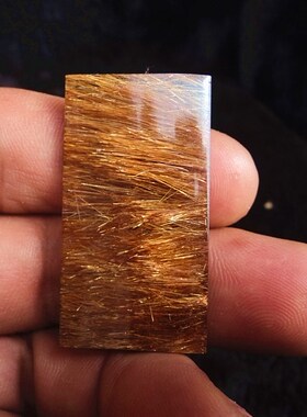 晶山角商城天然钛晶金发晶顺发无事牌吊坠挂件 42×22mm 9.5g