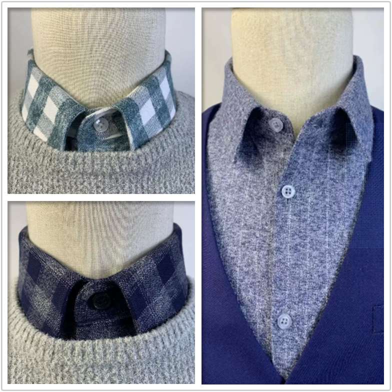 高档纯棉衬衫假领男女通用百搭毛衣领保暖装饰领节约领替换衣领