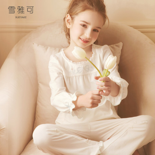 女童A类纯棉春秋款家居服套装