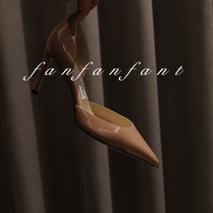 fanfanfant 尖头凉鞋 裸色牛漆皮 夏季 8.5CM细高跟 天花板级别