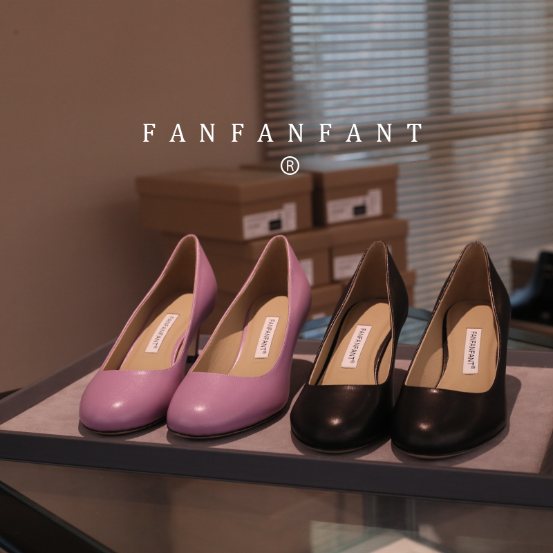 fanfanfant高跟鞋圆头猫跟舒适