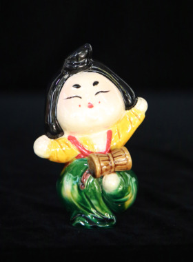 洛阳唐三彩桌面博古架摆件伴手礼品文创小胖妞小巧精美礼物