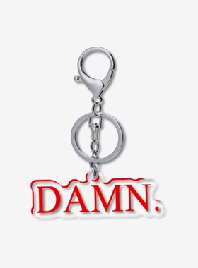 kendrick lamar DAMN 封面字体 5cm透明钥匙扣龙虾扣