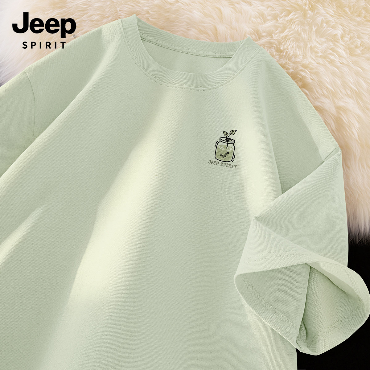 JEEP吉普短袖t恤男潮牌夏季纯棉半袖男款美式潮流高级感男士上衣X