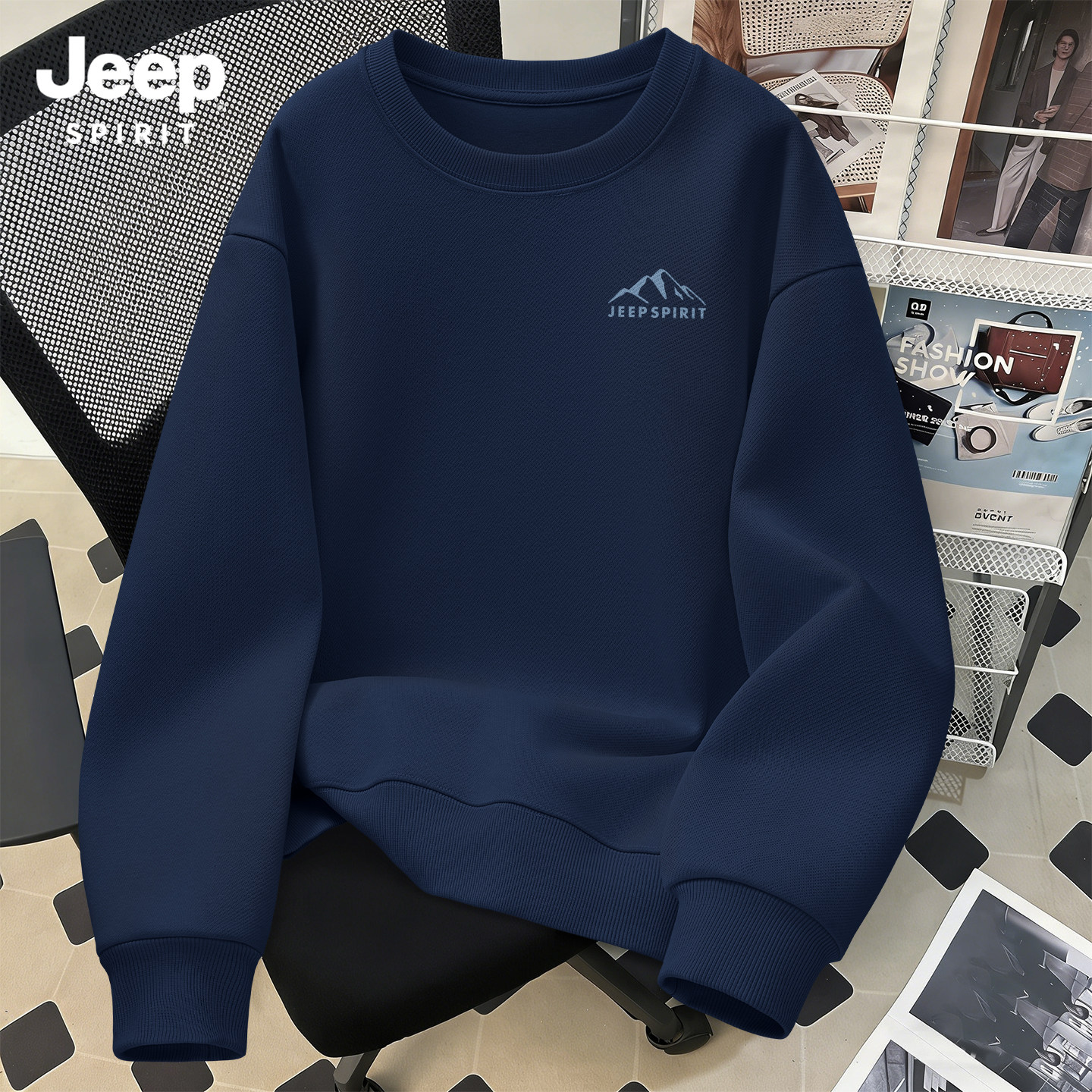 JEEP吉普男士卫衣2026春季新款简约休闲外套男款宽松大码上衣男X