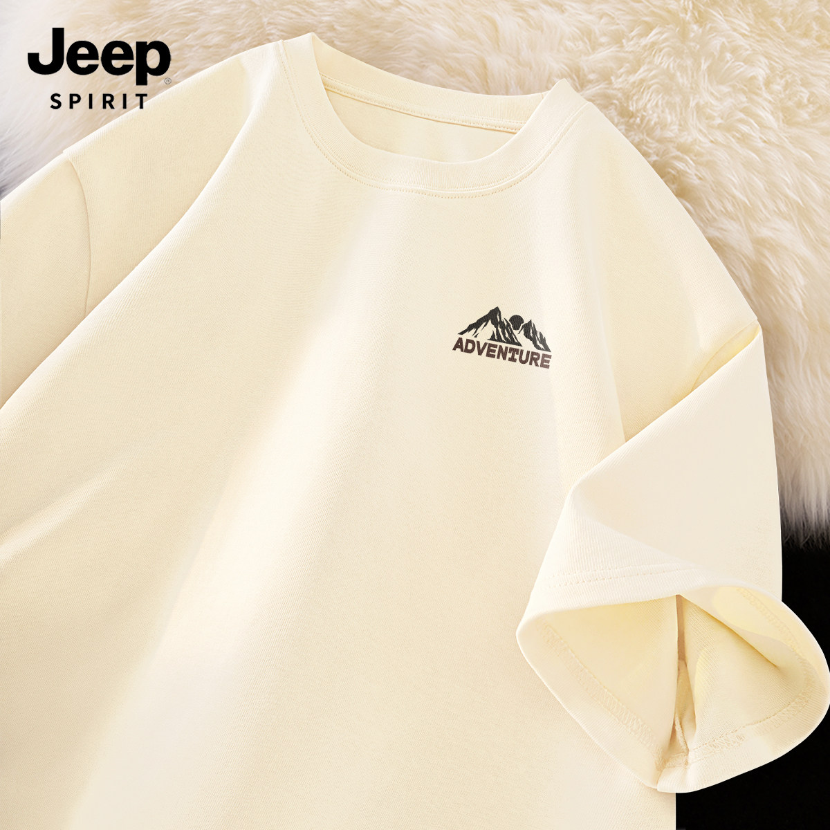 JEEP吉普短袖男t恤夏季新款纯棉半袖男士潮流高级感内搭上衣男款X