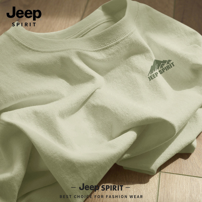 JEEP吉普t恤男长袖薄款美式高街纯棉衣服男款春季百搭男士打底衫