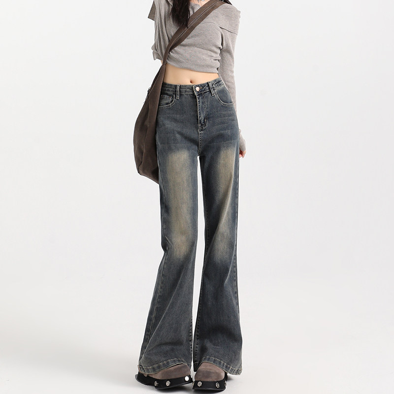 高腰微喇叭牛仔裤女2025年新款春秋覆古显瘦弹力百搭马蹄拖地裤子,女装/女士精品,牛仔裤,淘宝优惠券,粉丝福利购,淘宝优惠卷