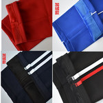 加绒冬季校服裤子男女白边初高中生小学生一条杠蓝色直筒黑色长裤