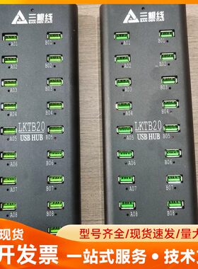 三根线20口USB集线器，输出口5V1A，型号LKTB20