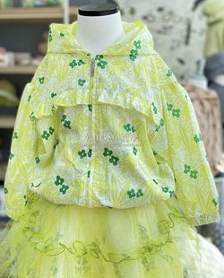 儿童黄色花朵薄款 韩国中小童装 新品 拉链衫 小雨伞女宝宝夏装 防晒衣
