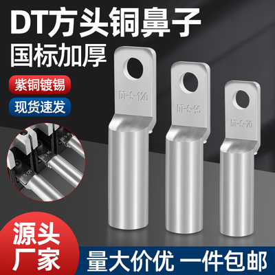 方头铜鼻子DTF加厚镀锡接线端子