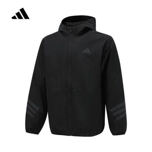 adidas 舒适休闲连帽拉链长袖男士夹克外套 JD4942