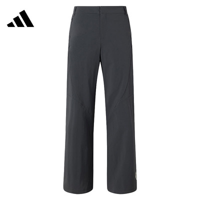 adidas 纯色中腰阔腿喇叭休闲裤女款 JN1967