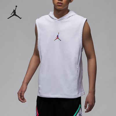 Nike JORDAN 连帽套头运动训练休闲无袖T恤男款 HF6591-100