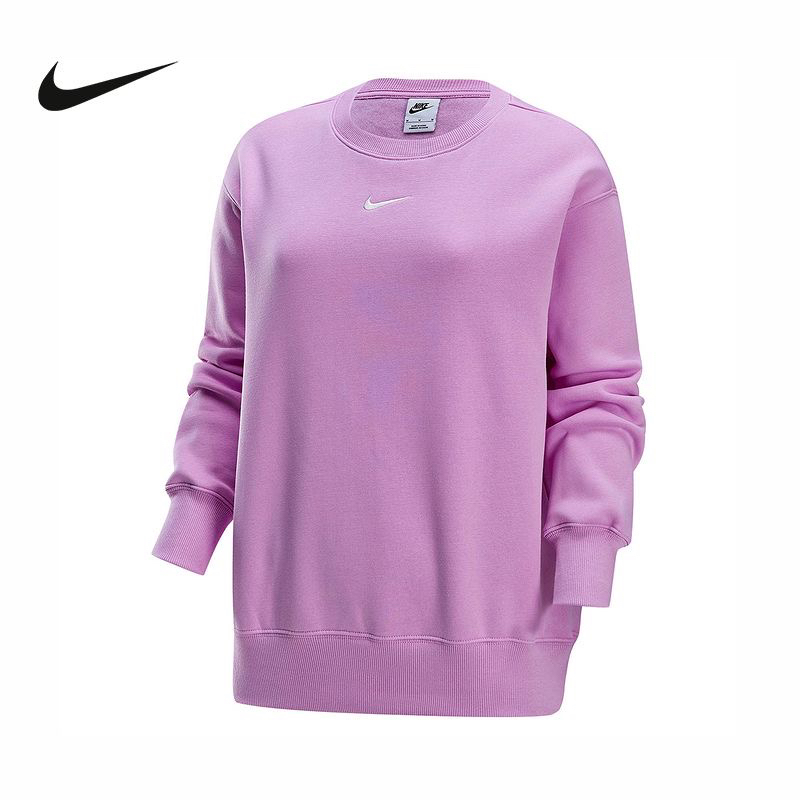 Nike 纯色百搭圆领套头长袖卫衣女款 DQ5734-632