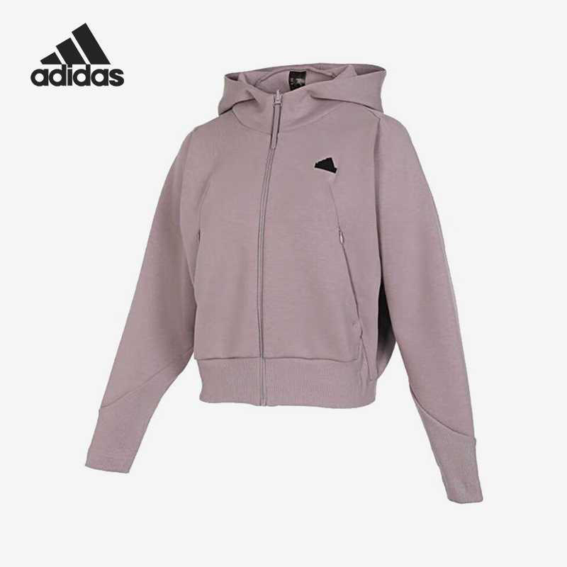 Adidas连帽运动休闲针织夹克外套女款IS3934