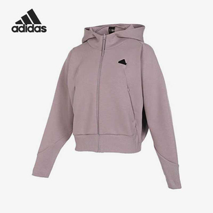 IS3934 Adidas连帽运动休闲针织夹克外套女款
