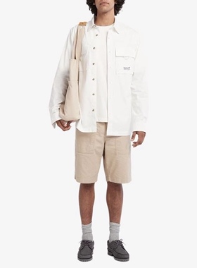 Timberland添柏岚 纯色翻领单排扣多口袋长袖衬衫 男款 A6RC9-CM9