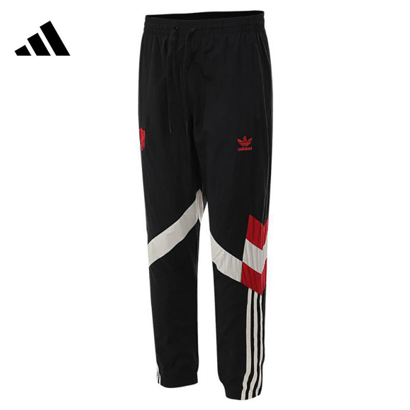 adidas originals 复古拼接系带拼色休闲针织运动裤男款 IS6527
