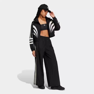 Adidas originals 复古侧边条纹宽松舒适针织运动裤女款 IW5509