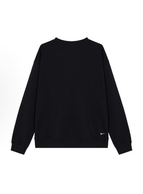 Nike 纯色舒适百搭字母印花圆领休闲长袖T恤男女同款 FD9850-010