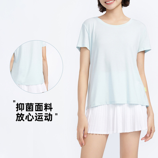 跑步健身短袖 新款 T恤宽松休闲抑菌上衣 女夏季 SKYHAND运动休闲短袖