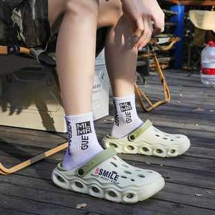 厚底防滑开车两穿运动 包头拖鞋 男款 夏季 外穿踩屎感沙滩洞洞鞋