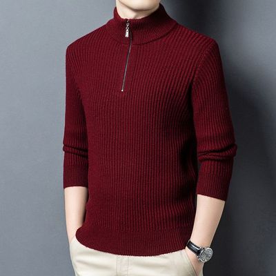 特大号男士100%纯羊毛衫加肥加大码加厚保暖中年胖子针织打底外套