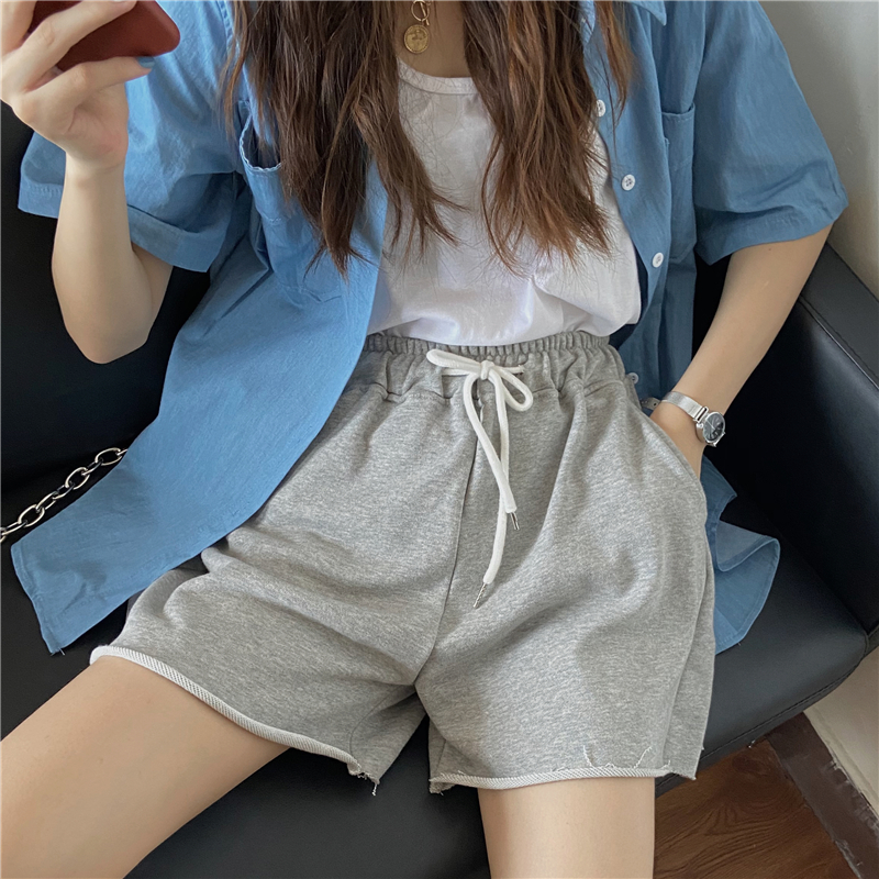Official picture new Korean versatile student loose wide leg pants show thin leisure sports