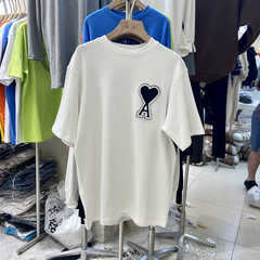 Short sleeve T-shirt women's summer new embroidery medium length top large women's wear