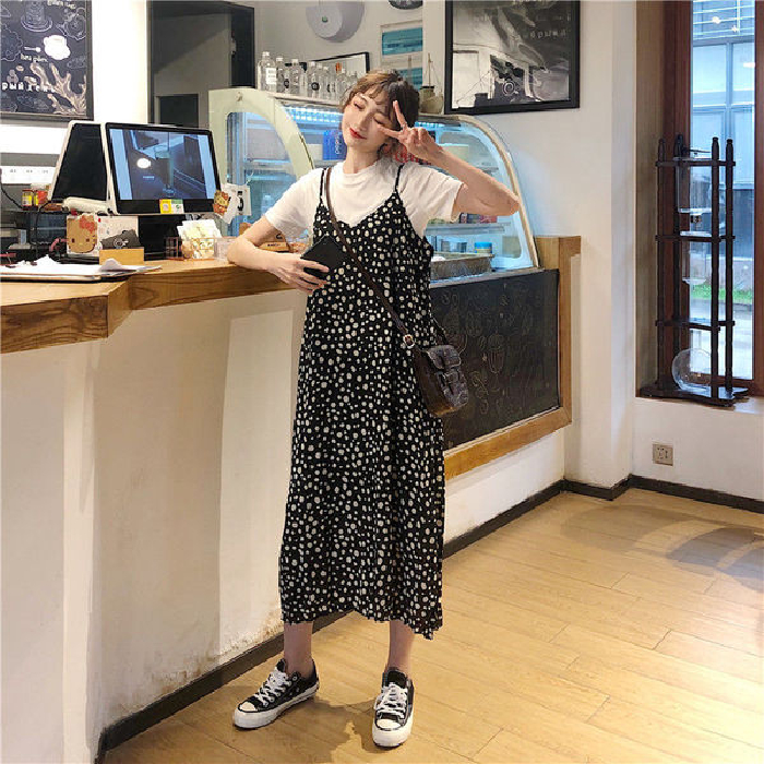 Retro French floral dress summer new foreign style lady's dress