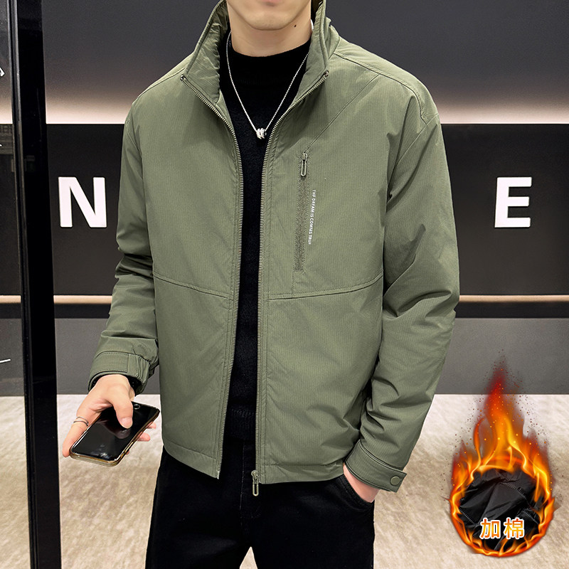 男士立领加厚棉衣冬季保暖休闲帅小伙袄子潮夹克秋冬外套羽绒棉服