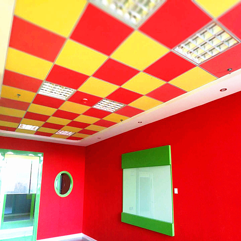 天花板吊顶彩色彩色吸音矿棉板