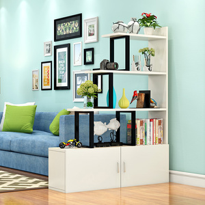 创意书架书柜简约现代隔断柜多层花架陈列展示架钢木客厅置物架子